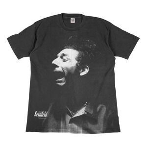 Vtg Kramer‎ Big Face Tee Men's XL Black 1993 Single Stitch Seinfeld AOP